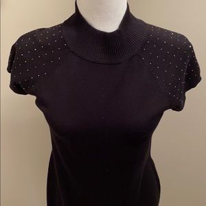 AB Studio black crystal studded sweater dress